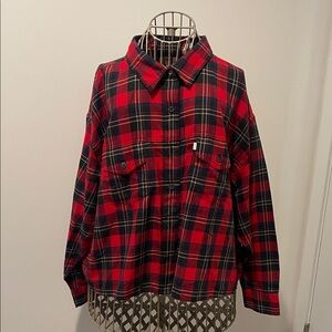 Levi's Red and Black Plaid Button Down Shirt